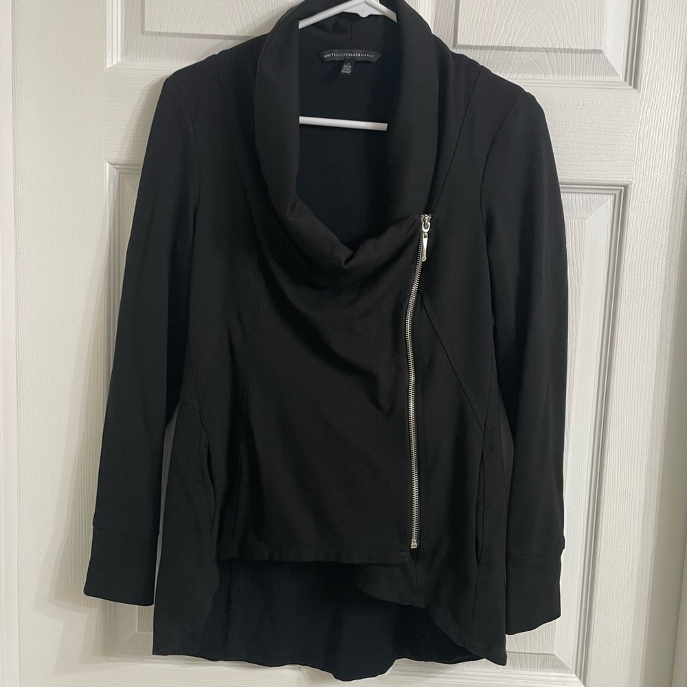 White House Black Market Black Jacket with Label Detail